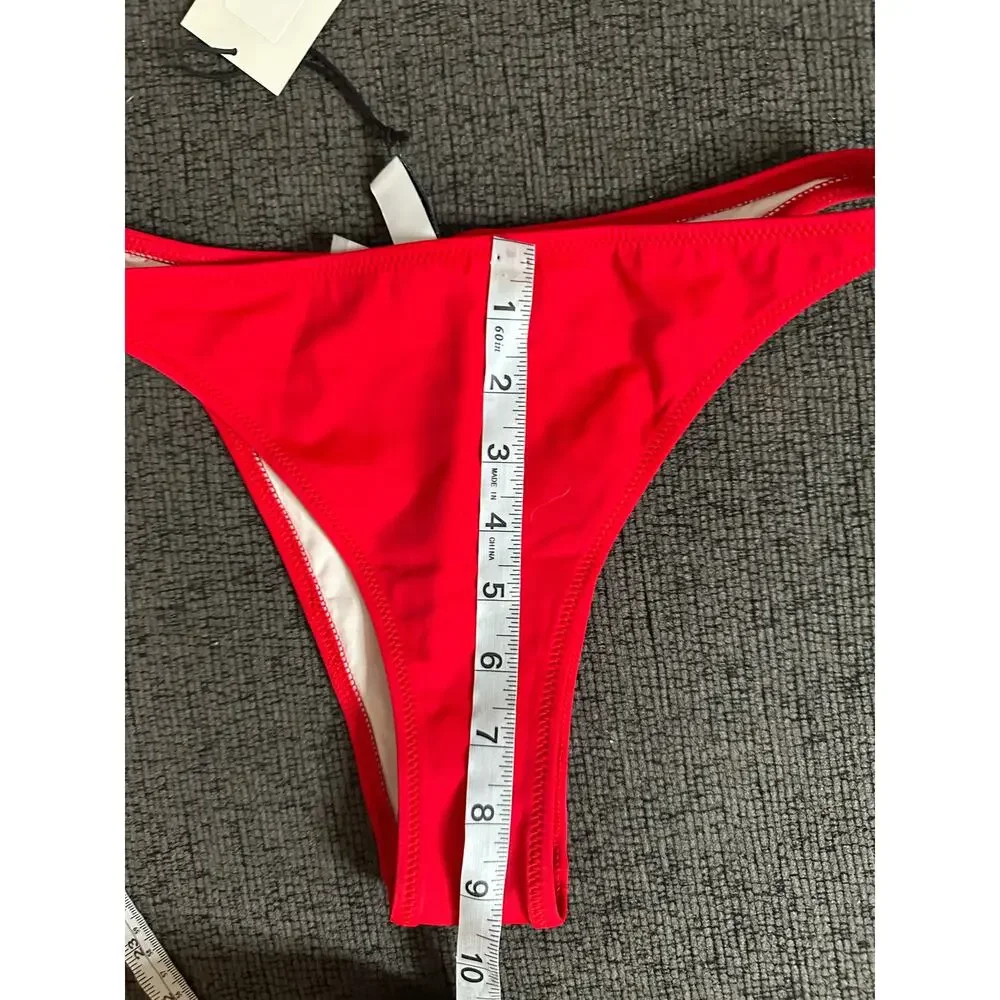 Solid & Striped x RE/DONE The Hollywood Bikini Bottom Red Womans M NWT